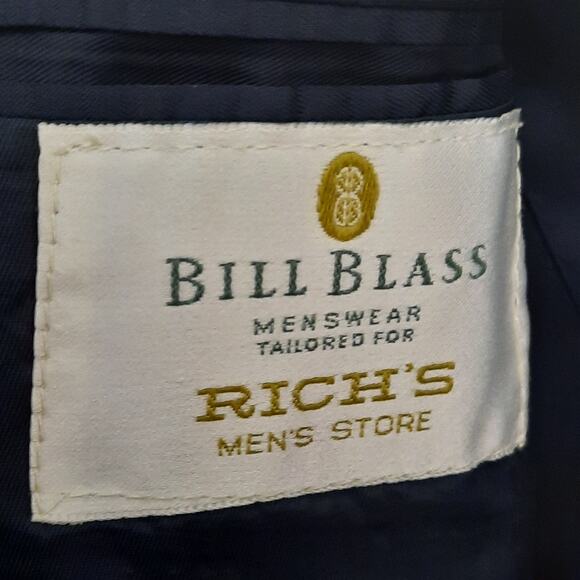 Bill Blass 48L Gray Wool Blazer Union Made USA Vintage Mens Jacket 100% Wool - Picture 6 of 9